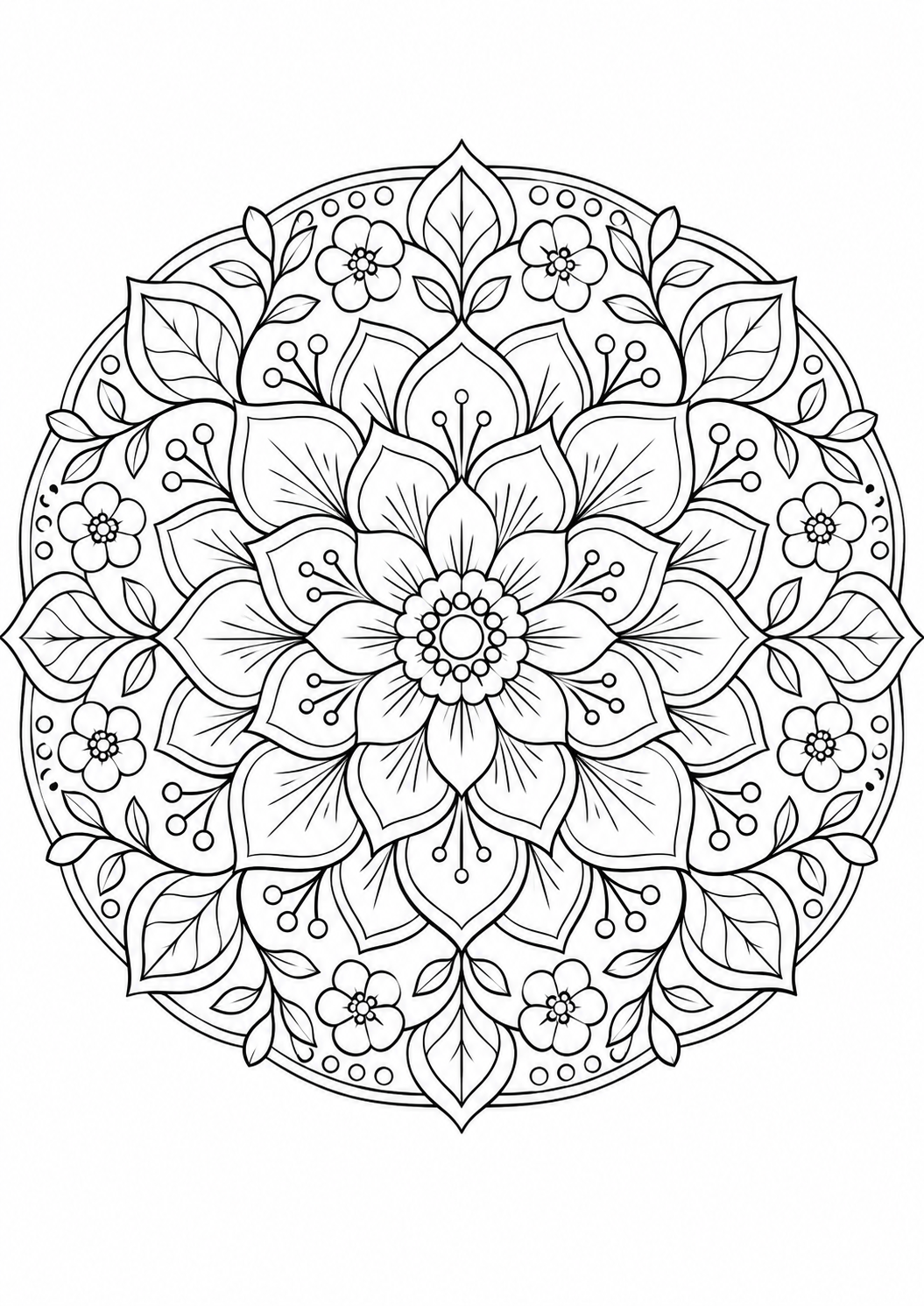 Blumenmandala zum Ausdrucken – Ausmalbild zum Ausdrucken