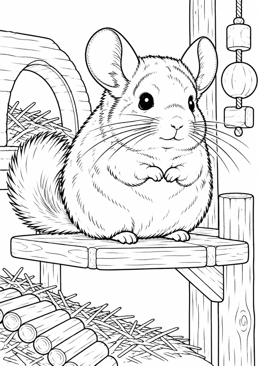 Chinchilla – Ausmalbild kostenlos – Ausmalbild zum Ausdrucken