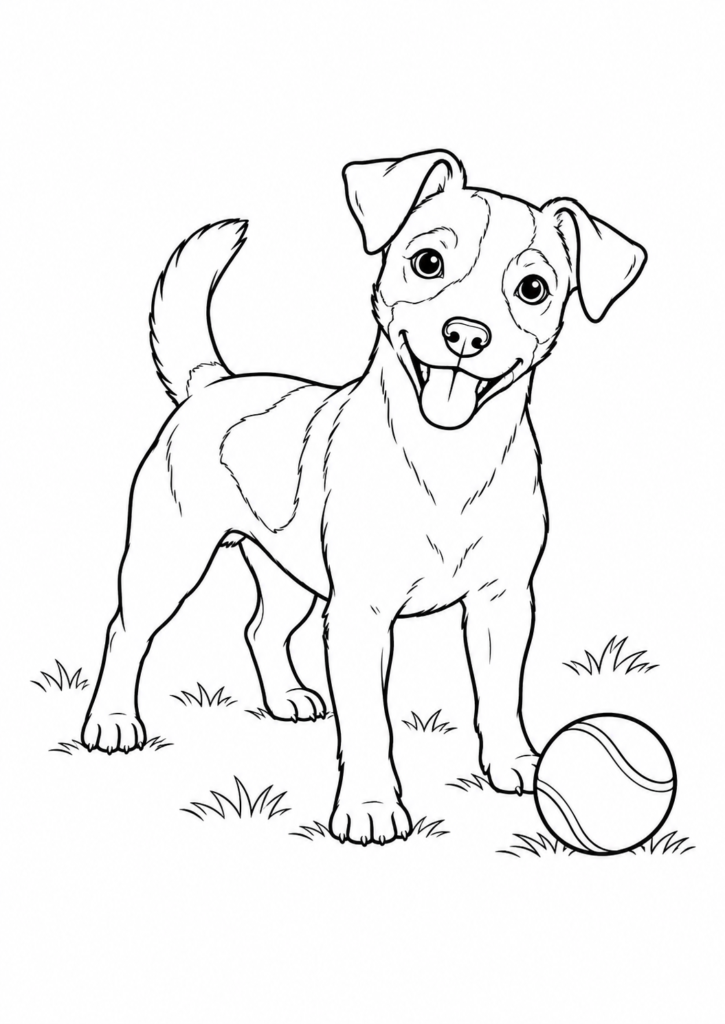 Jack Russell Terrier – Ausmalbild kostenlos – kostenlose Malvorlage zum Ausdrucken