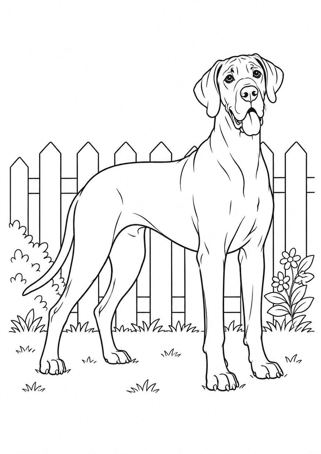 Deutsche Dogge – Ausmalbild kostenlos – Ausmalbild zum Ausdrucken