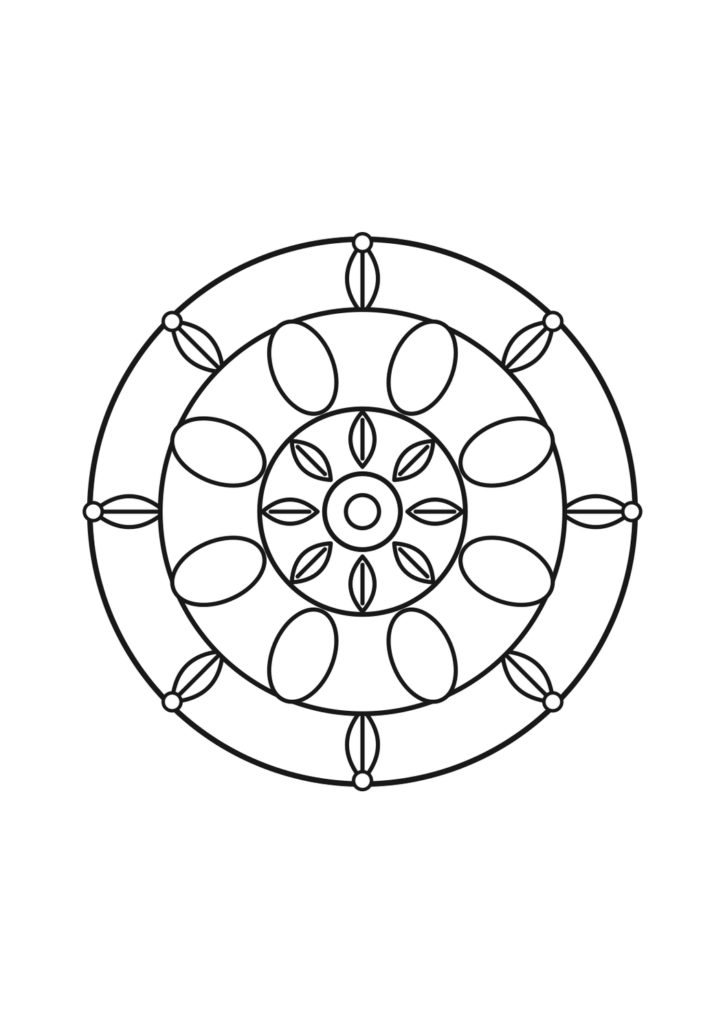 Sonnenblumen-Mandala zum Ausdrucken | kostenlos – kostenlose Malvorlage zum Ausdrucken
