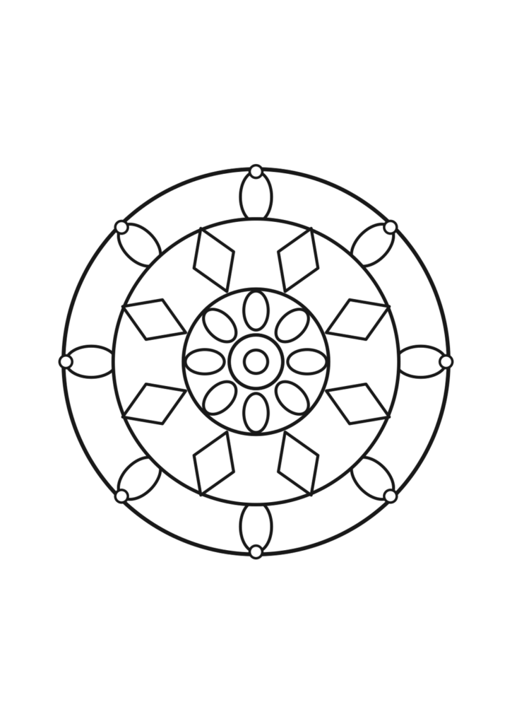Sternblumen-Mandala zum Ausdrucken | kostenlos – kostenlose Malvorlage zum Ausdrucken