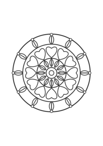 Herz-Mandala mit wiederholten Herzformen