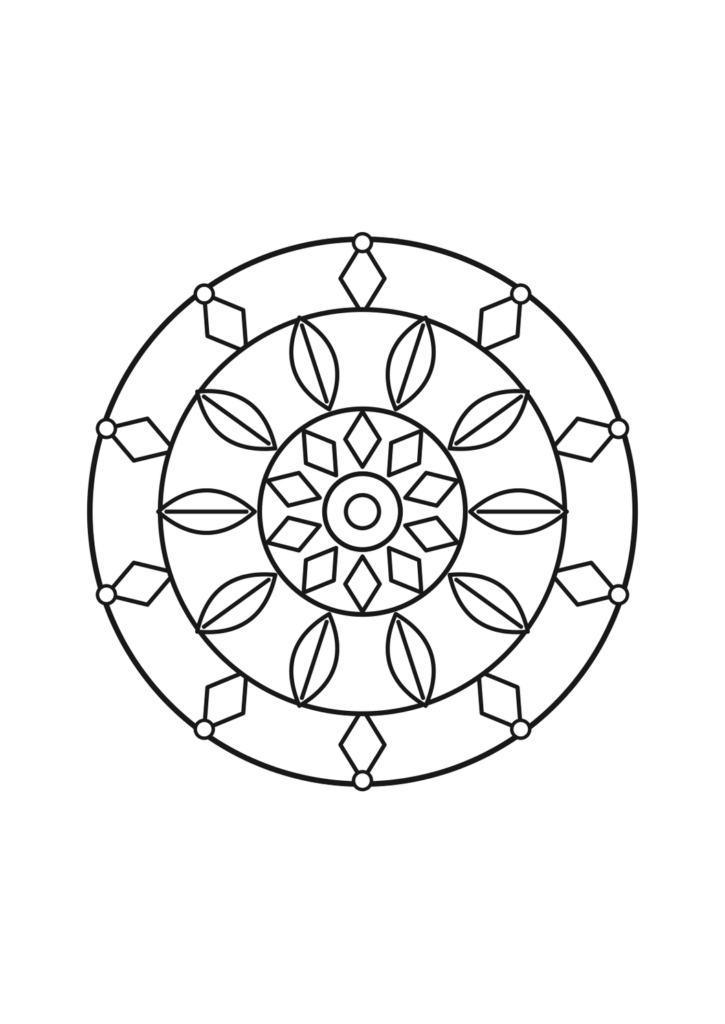 Blätter-Mandala zum Ausdrucken | kostenlos – kostenlose Malvorlage zum Ausdrucken