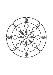 Schneeflocken-Mandala mit symmetrischen Feldern