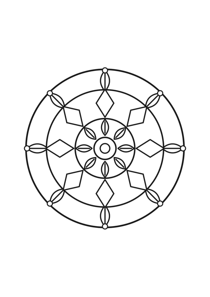 Schneeflocken-Mandala zum Ausdrucken | kostenlos – kostenlose Malvorlage zum Ausdrucken