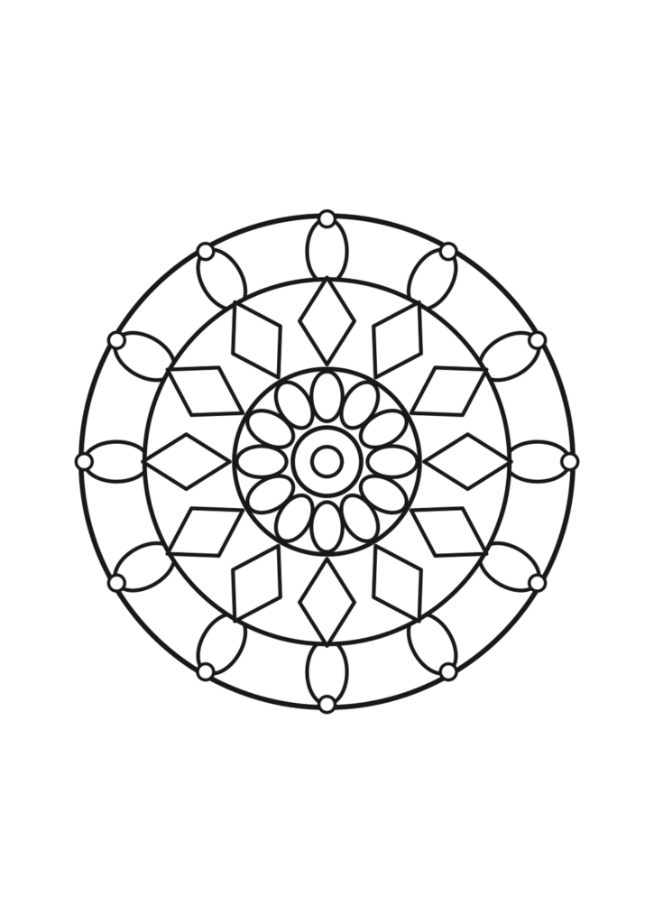Sonnenstrahlen-Mandala zum Ausdrucken | kostenlos – kostenlose Malvorlage zum Ausdrucken