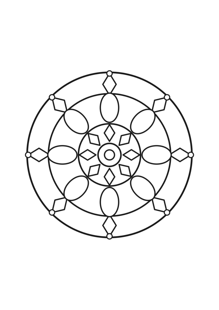 Rosetten-Mandala zum Ausdrucken | kostenlos – kostenlose Malvorlage zum Ausdrucken