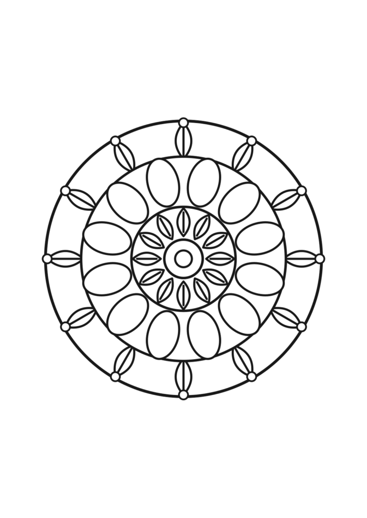 Blumenstern-Mandala zum Ausdrucken | kostenlos – kostenlose Malvorlage zum Ausdrucken