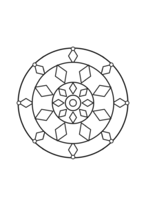 Kristall-Mandala mit Rauten und kantigen Formen