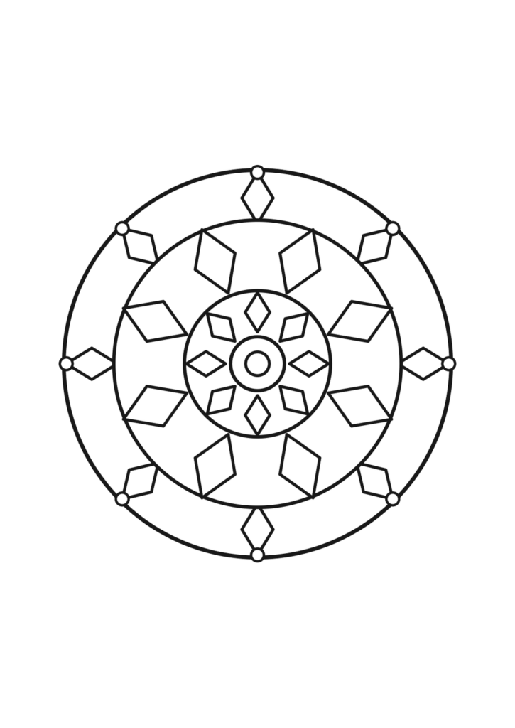 Kristall-Mandala zum Ausdrucken | kostenlos – kostenlose Malvorlage zum Ausdrucken