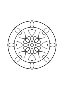 Märchenblumen-Mandala mit großen Blütenformen