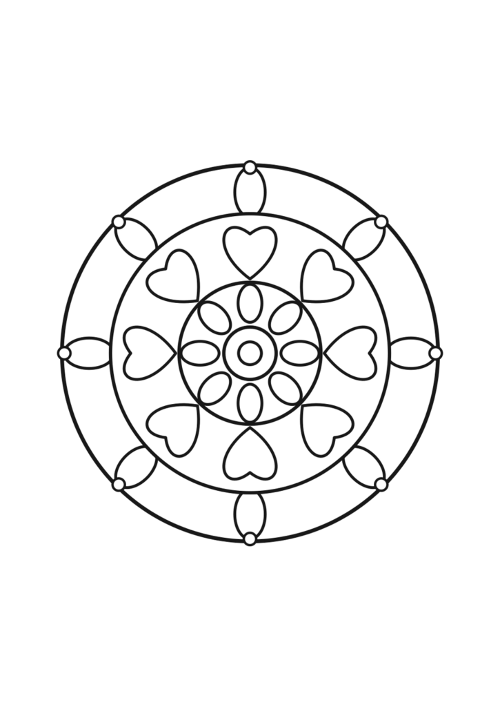 Märchenblumen-Mandala zum Ausdrucken | kostenlos – kostenlose Malvorlage zum Ausdrucken