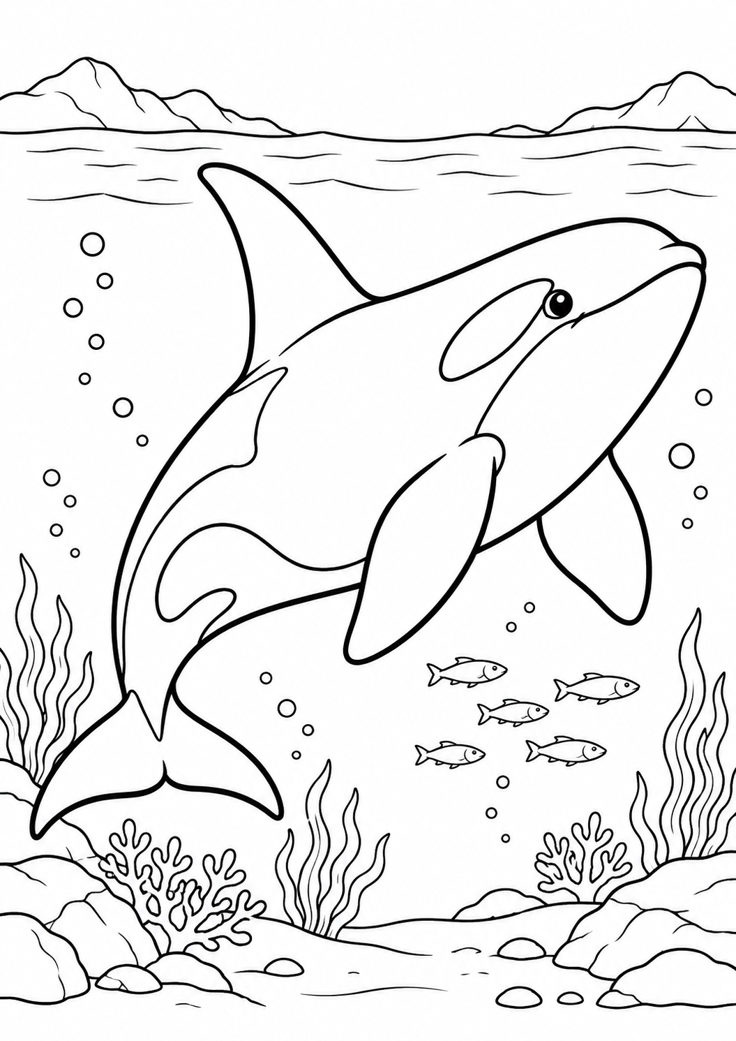 Orca – Ausmalbild kostenlos – Ausmalbild zum Ausdrucken