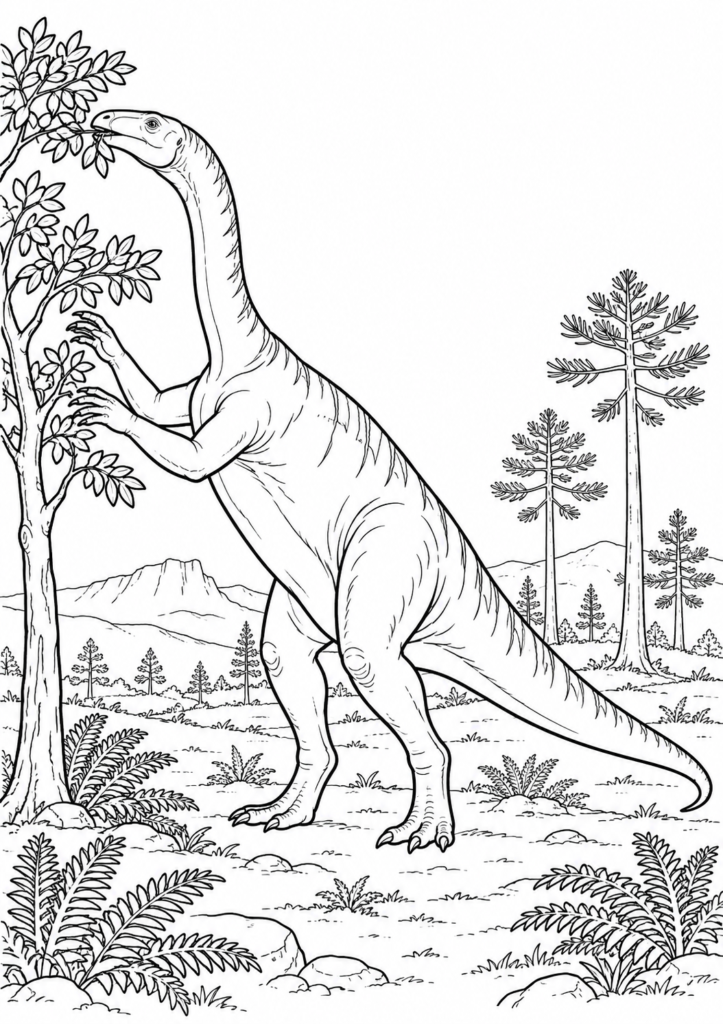 Plateosaurus – Ausmalbild kostenlos – kostenlose Malvorlage zum Ausdrucken