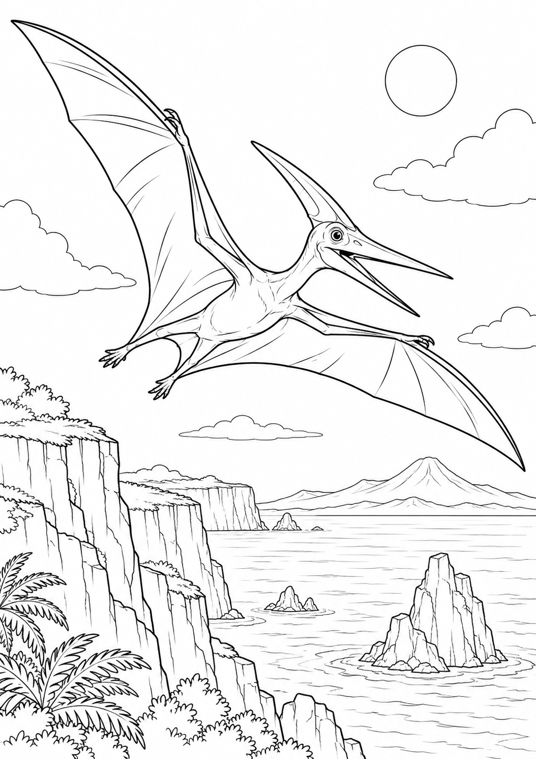 Pteranodon – Ausmalbild kostenlos – Ausmalbild zum Ausdrucken