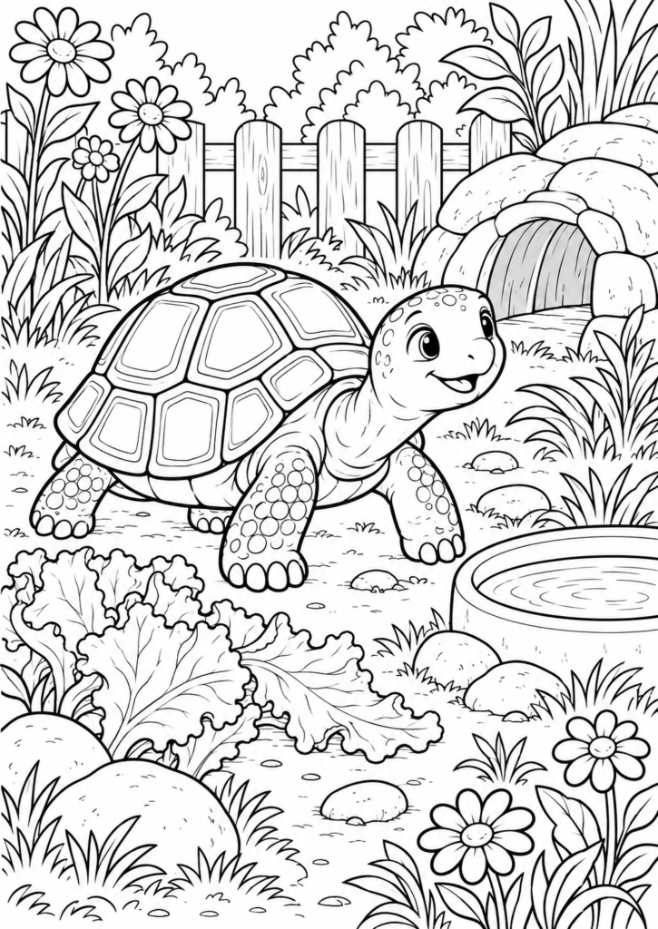 Schildkröte – Ausmalbild kostenlos – kostenlose Malvorlage zum Ausdrucken