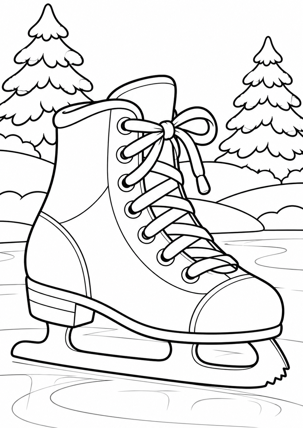 Schlittschuh – Ausmalbild kostenlos – Ausmalbild zum Ausdrucken